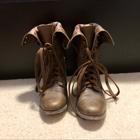 Brown combat boots - Picture 4 of 6